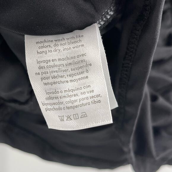 RACHEL PARCELL Top Size Large Ruched Fitted Mockneck Long Sleeve Black Spandex - Picture 11 of 12